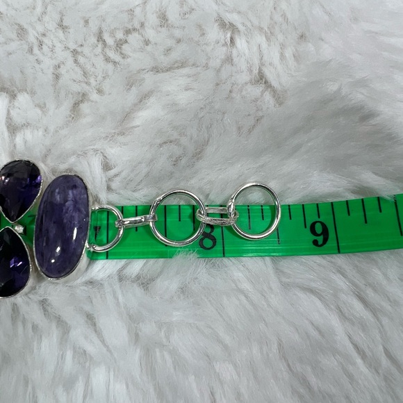 #Royalty Charoite 925 Large Gemstone Necklace & ONE Bracelet - Picture 12 of 13